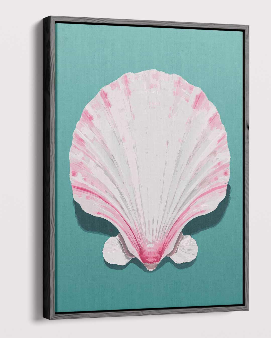 Schelp met Roze Accenten – dibond kunstwerk als wanddecoratie