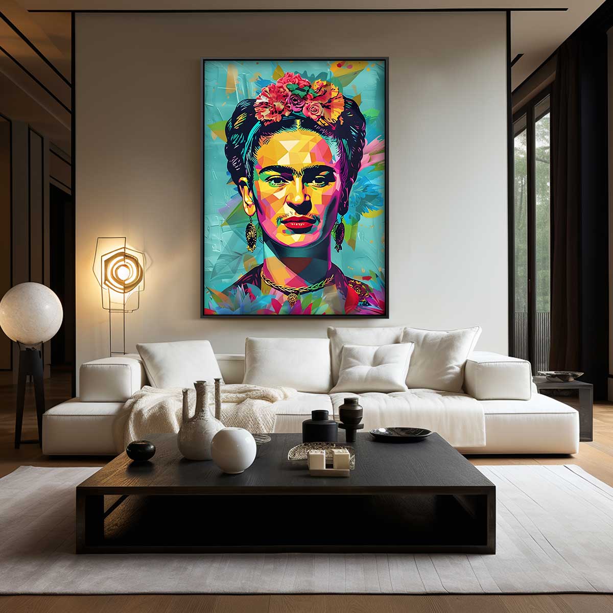 Kleurrijk Portret Kunstwerk – canvas wanddecoratie in portret formaat