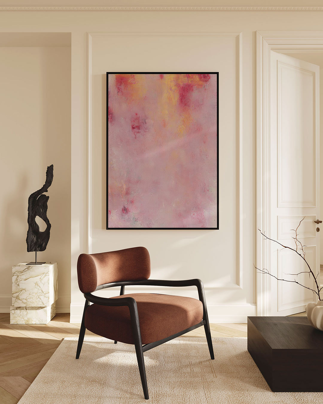 Zachte kleurenmix – staande wanddecoratie