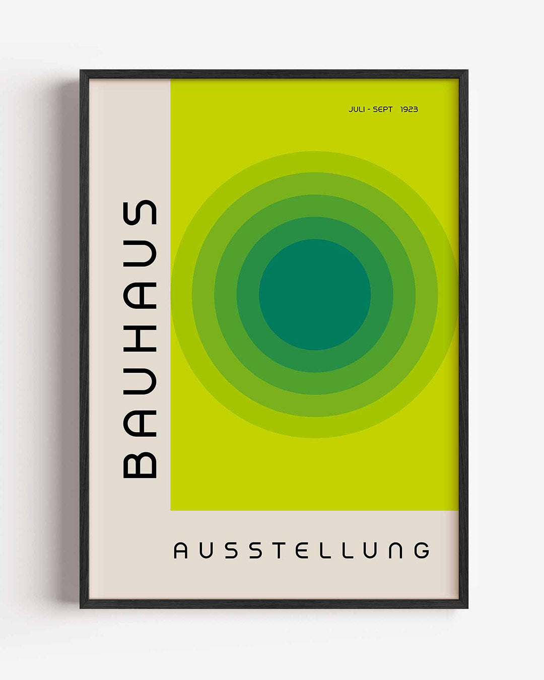 Cirkelvormen en tekst – staande Bauhaus poster als wanddecoratie