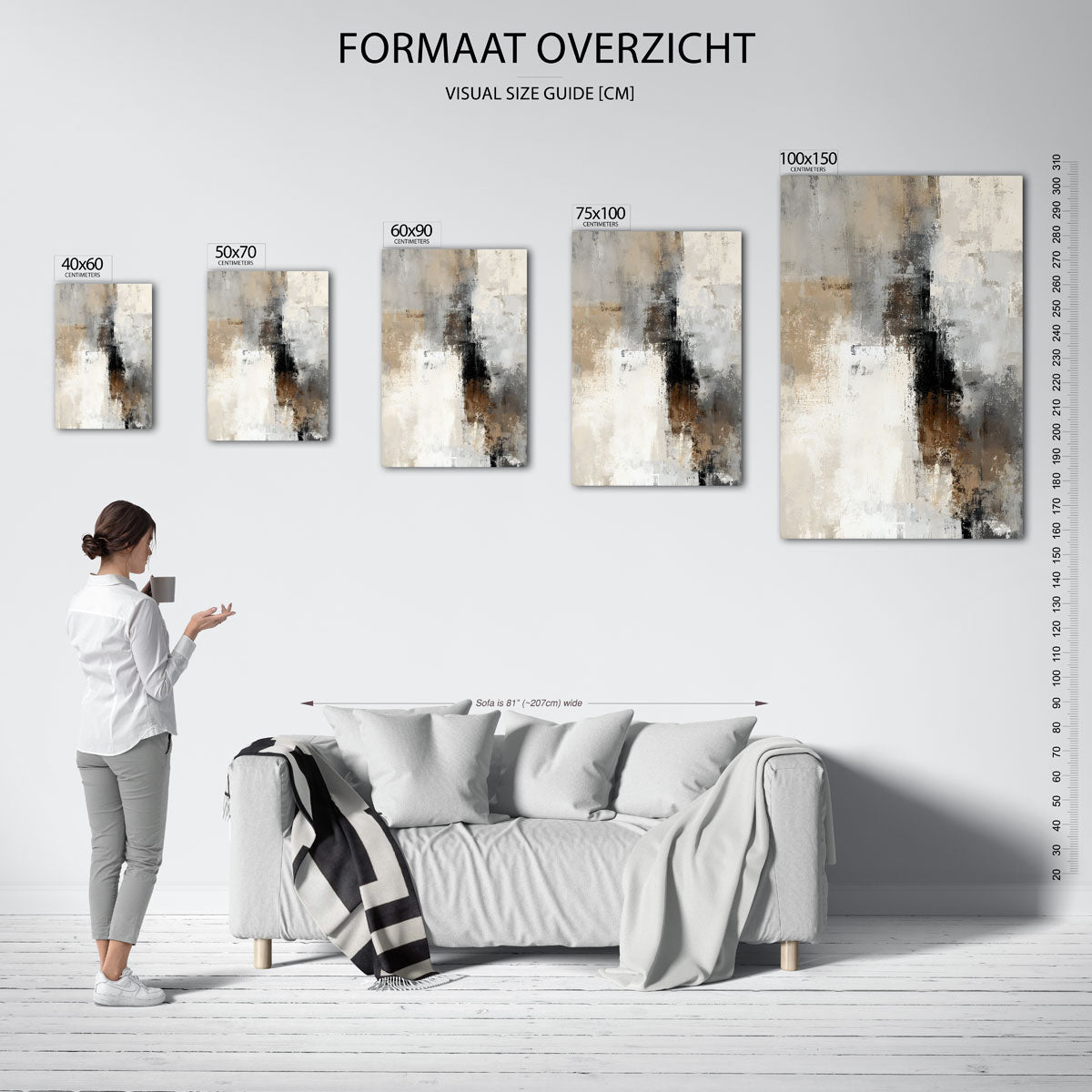 Gelaagde textuur compositie – staand wanddecoratie kunstwerk