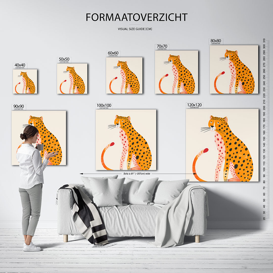 Gestileerde luipaard illustratie kunstwerk – sfeerbeeld – dit kunstwerk toont een gestileerde luipaard met opvallende
