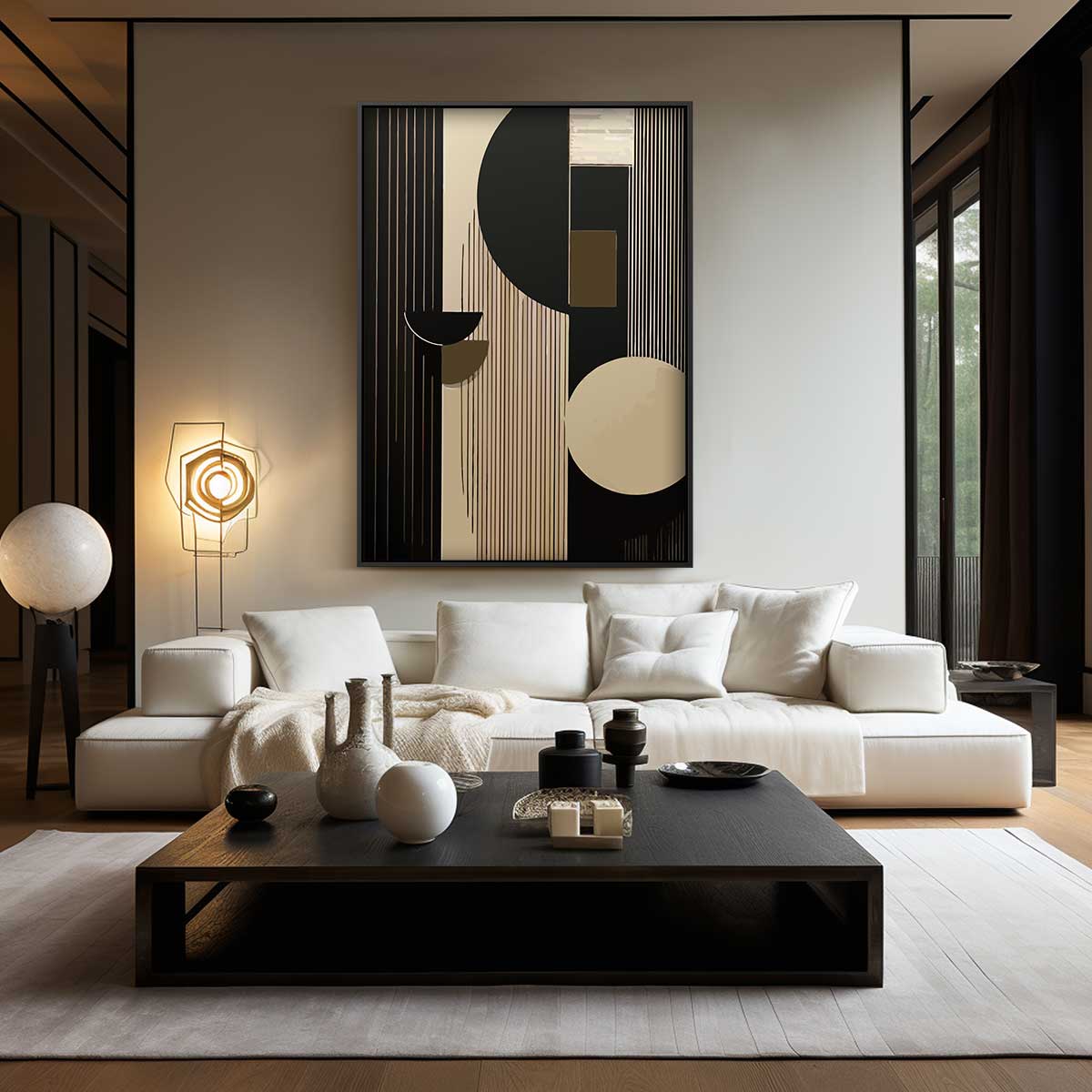 Moderne Geometrische Harmonie – modern portret kunstwerk van WallArtistic