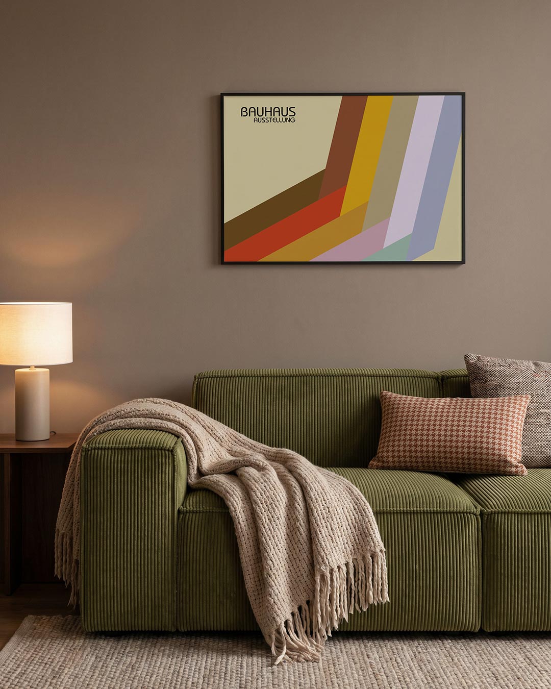 Vorm en kleurvlakken – geometrische Bauhaus poster in liggend formaat