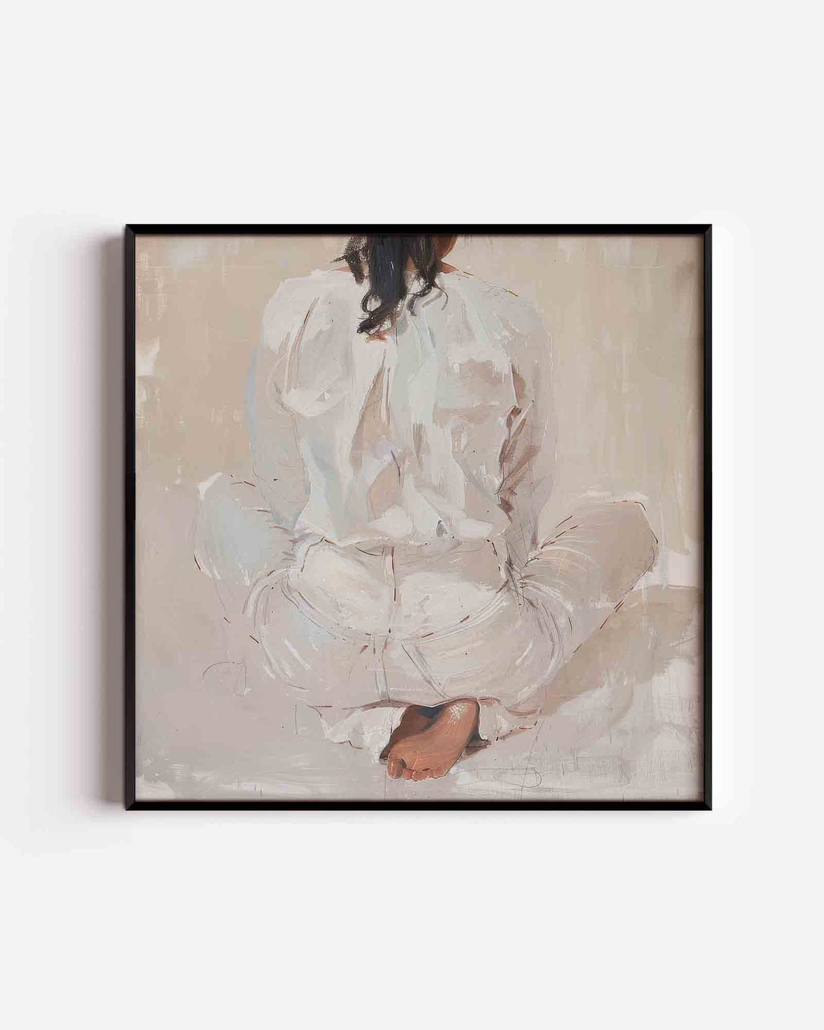 Zittende figuur – design vierkante poster als wanddecoratie