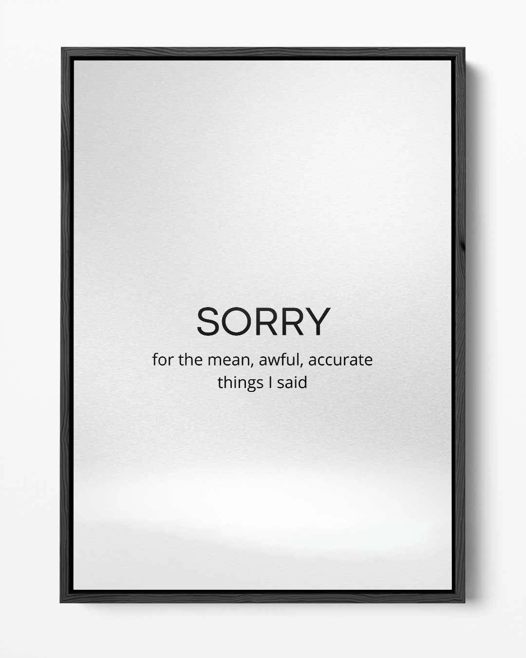 Sorry Tekstkunst – portret kunstwerk als wanddecoratie