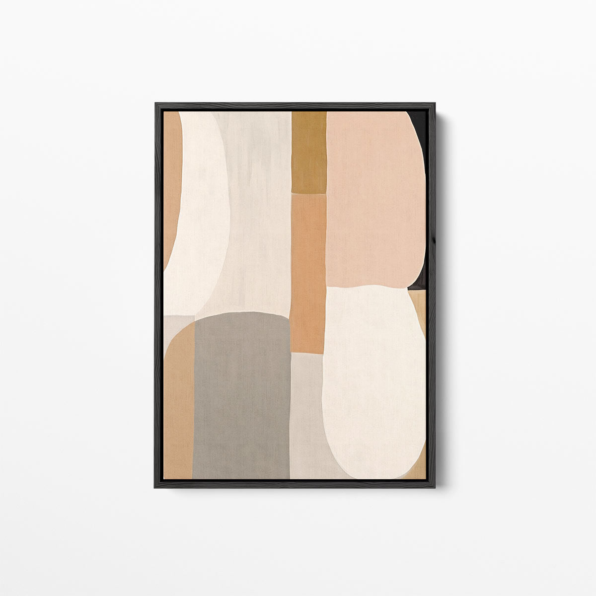 Zachte Aardetinten Abstractie – canvas kunstwerk als wanddecoratie