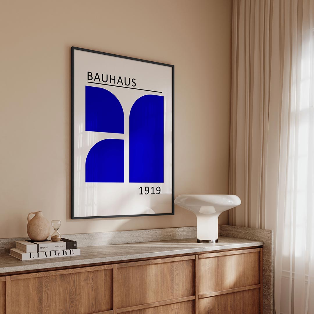 Vorm en kleur – geometrische Bauhaus poster in staand formaat