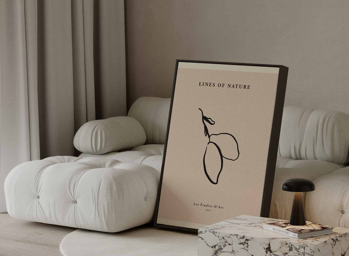 Minimalistische Natuurlijnen – staande wandkunst voor woonkamer of interieur