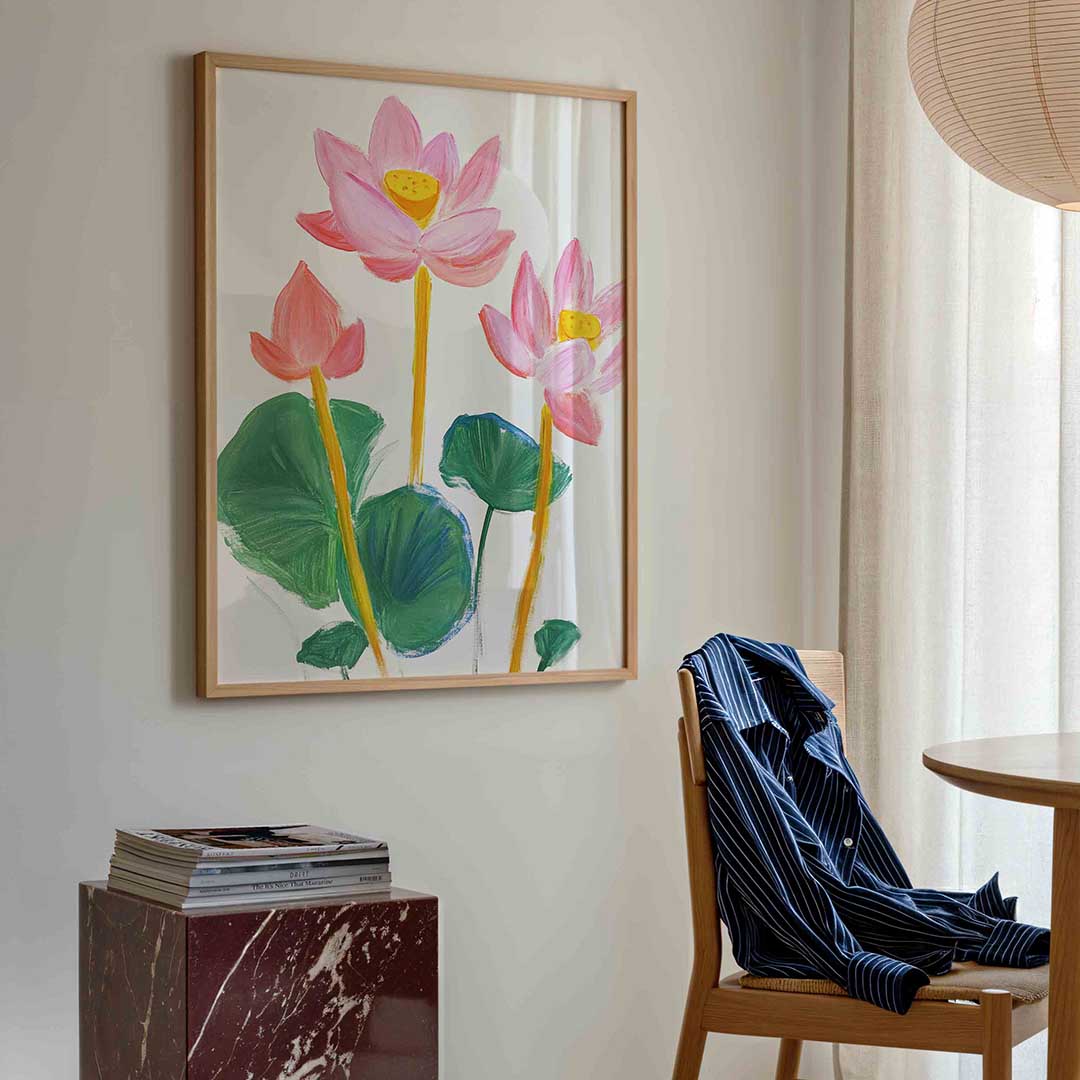 Lotusbloemen – bloemen poster in staand formaat