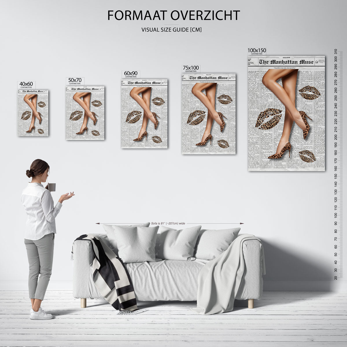 Mode en print – staand wanddecoratie kunstwerk