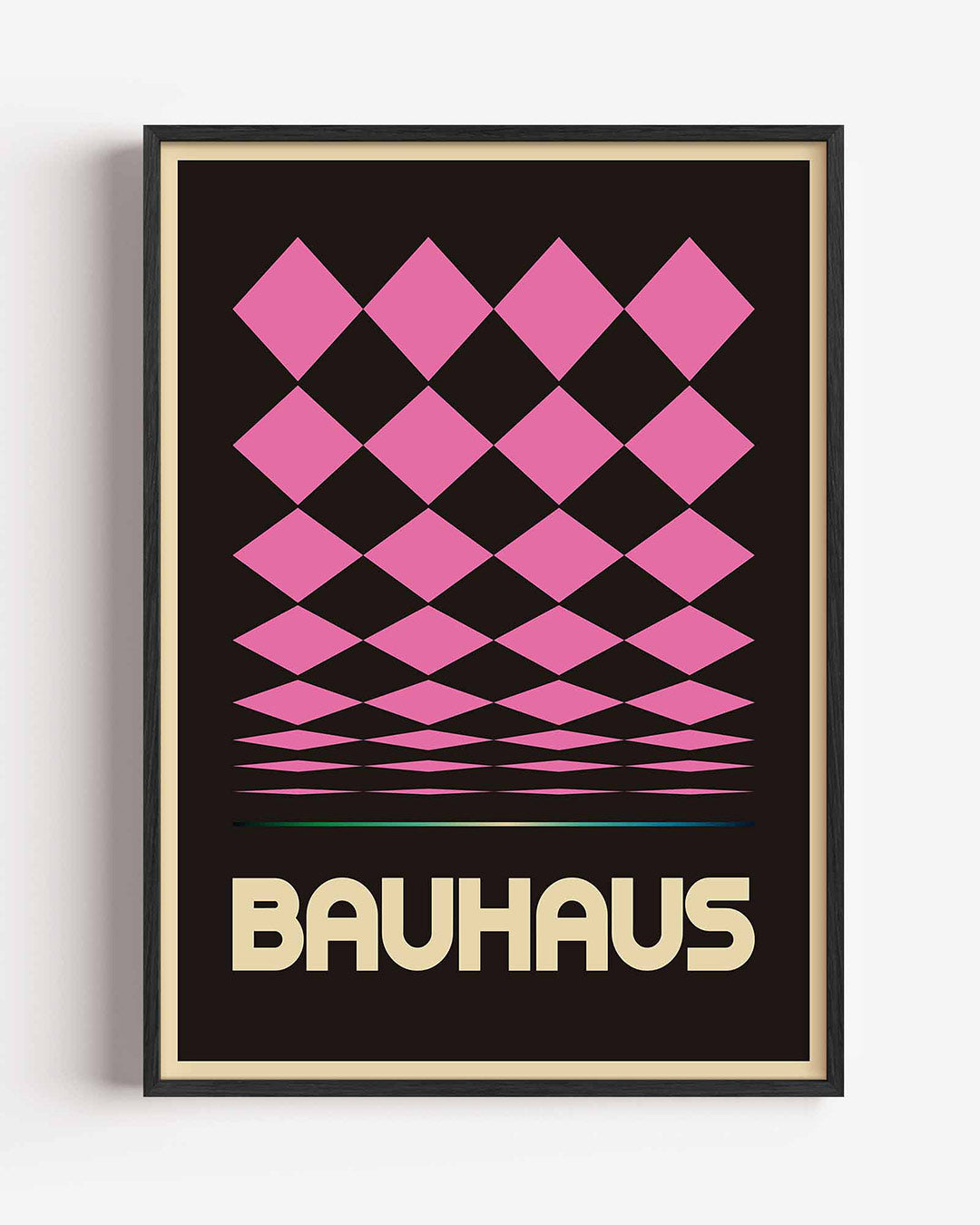 Ruitvormen en tekst – staande Bauhaus poster als wanddecoratie
