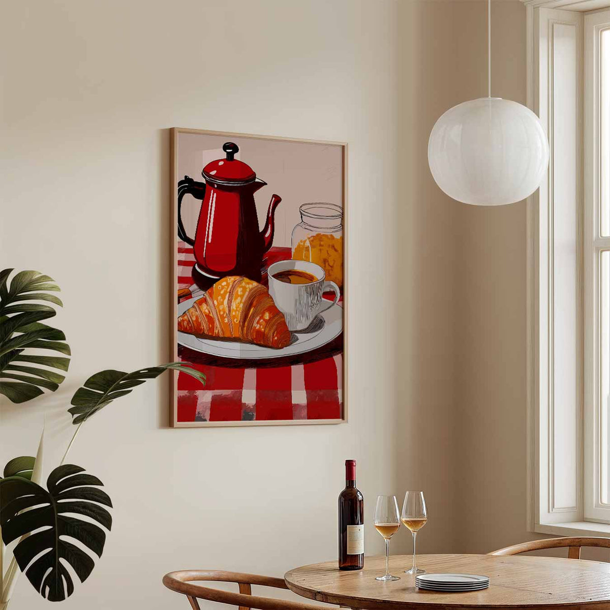 Franse Ontbijt Sfeerposter – keukenposter in staand formaat
