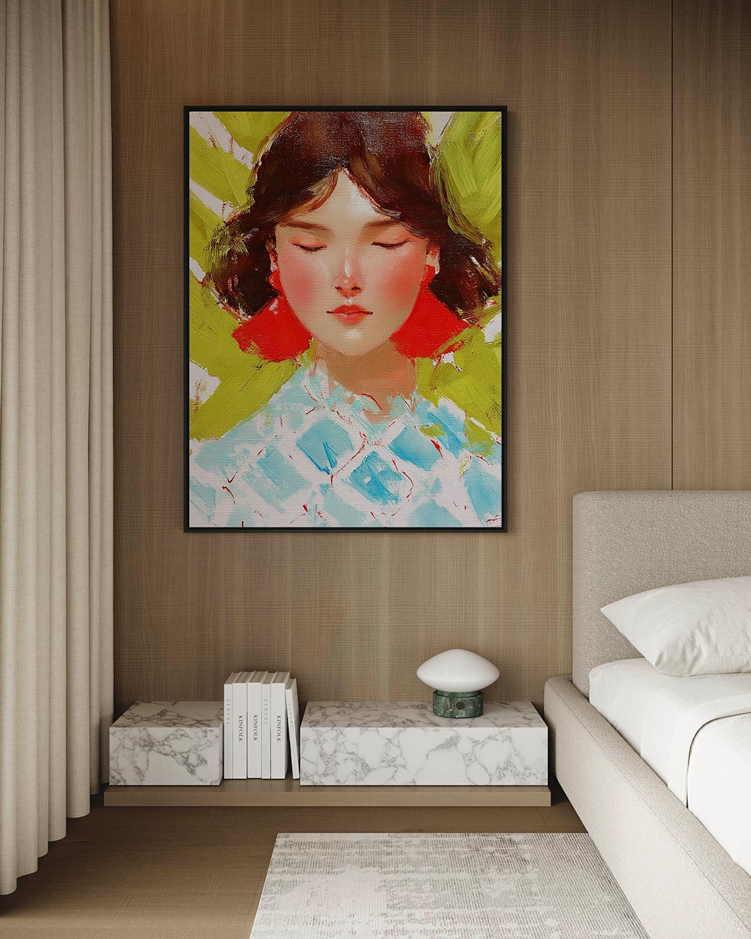 Dromerige portretstudie – kunstwerk op canvas, dibond of plexiglas
