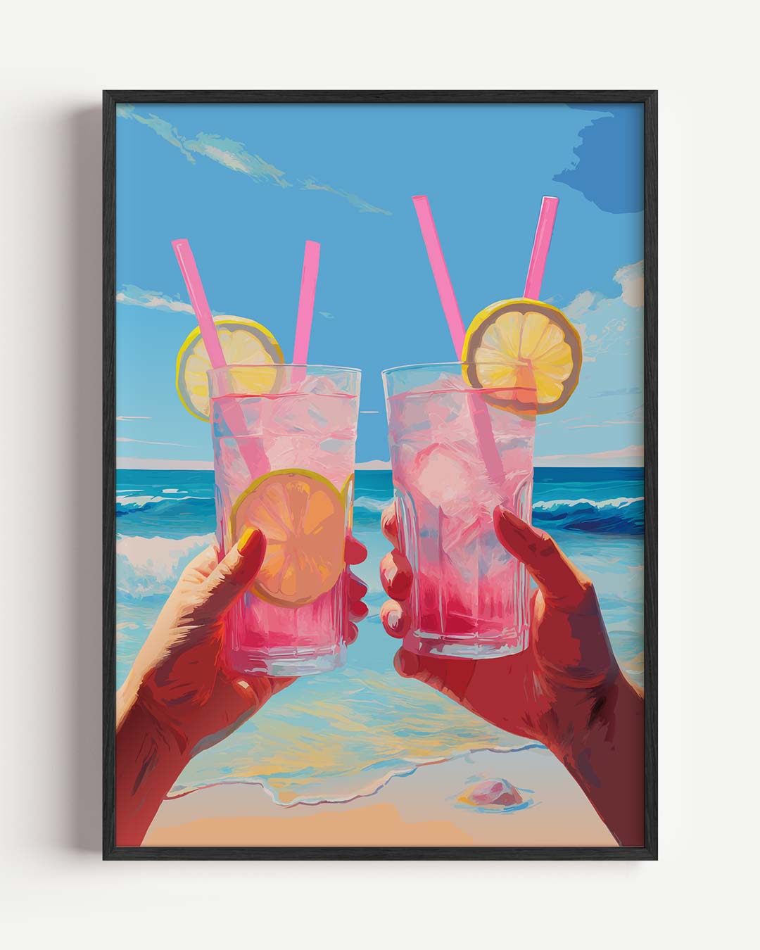 Zomerse Strandcocktail – zomer portret poster als wanddecoratie