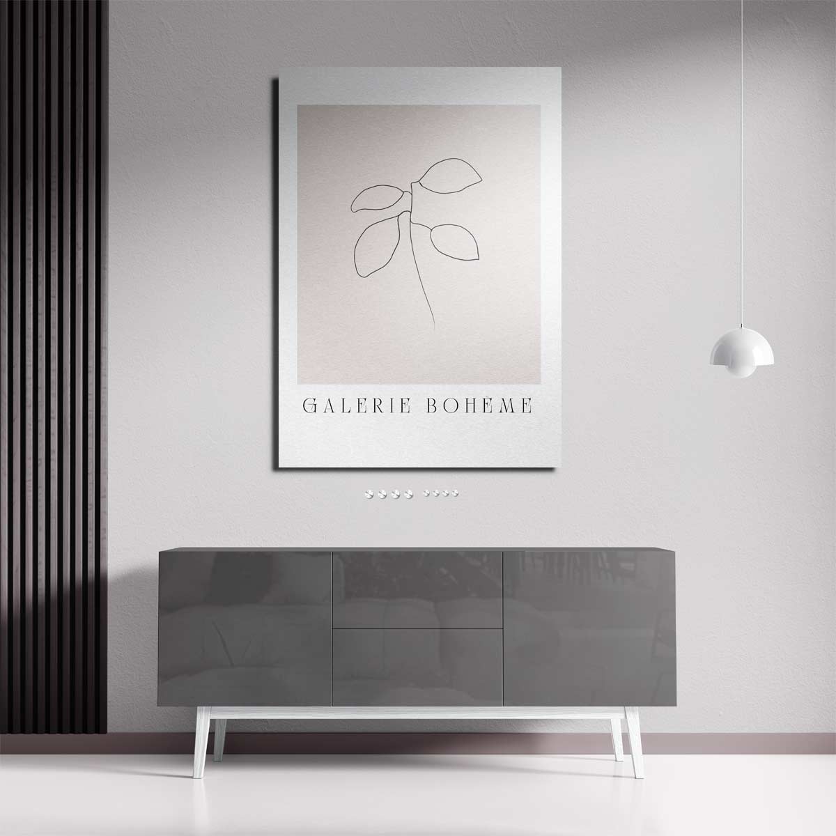 Minimalistische Botanische Schets – staande wandkunst voor woonkamer of interieur