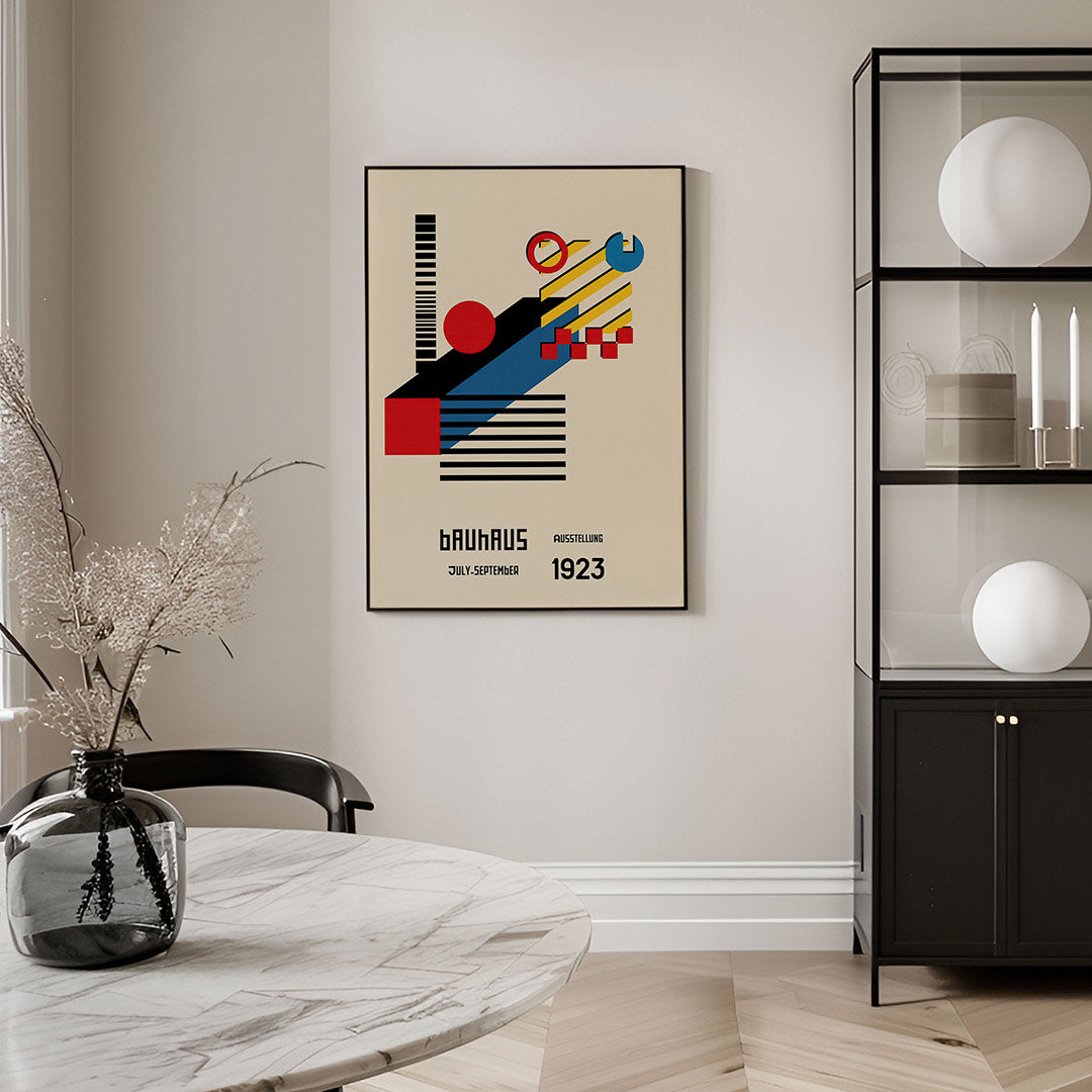 Vormen en vlakkenspel – geometrische Bauhaus poster in staand formaat