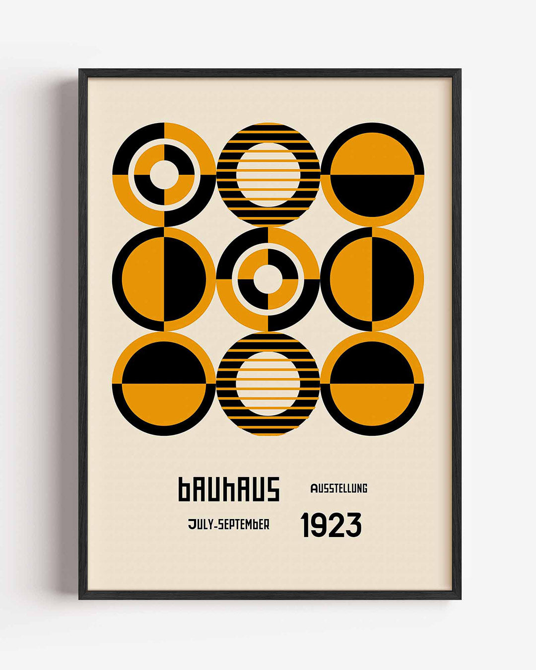 Cirkelritme en kleur – staande Bauhaus poster als wanddecoratie