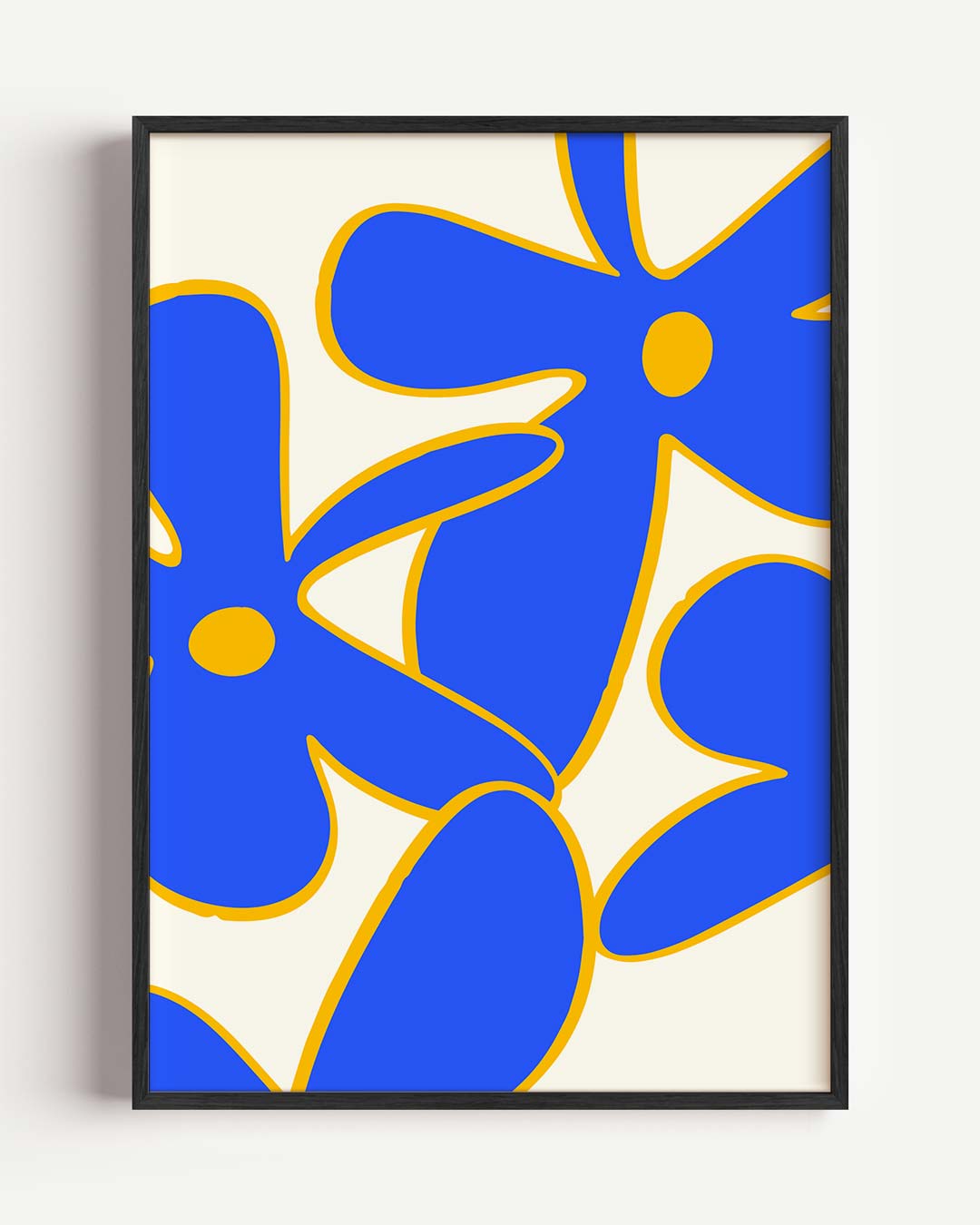 Blauwe Bloemenpracht – bloemen portret poster als wanddecoratie