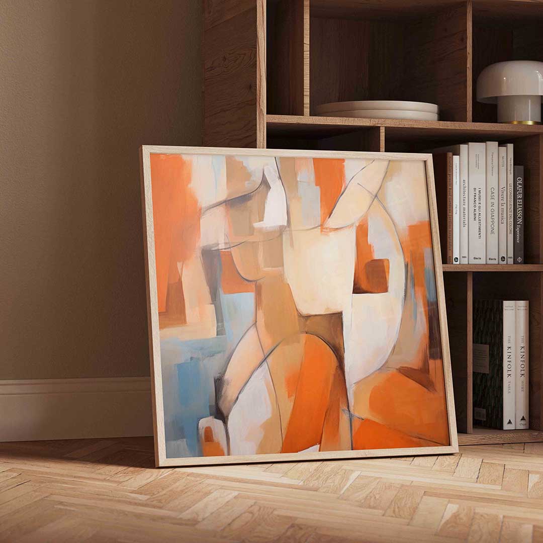 Abstracte vormen – geïllustreerde wandkunst als vierkante poster