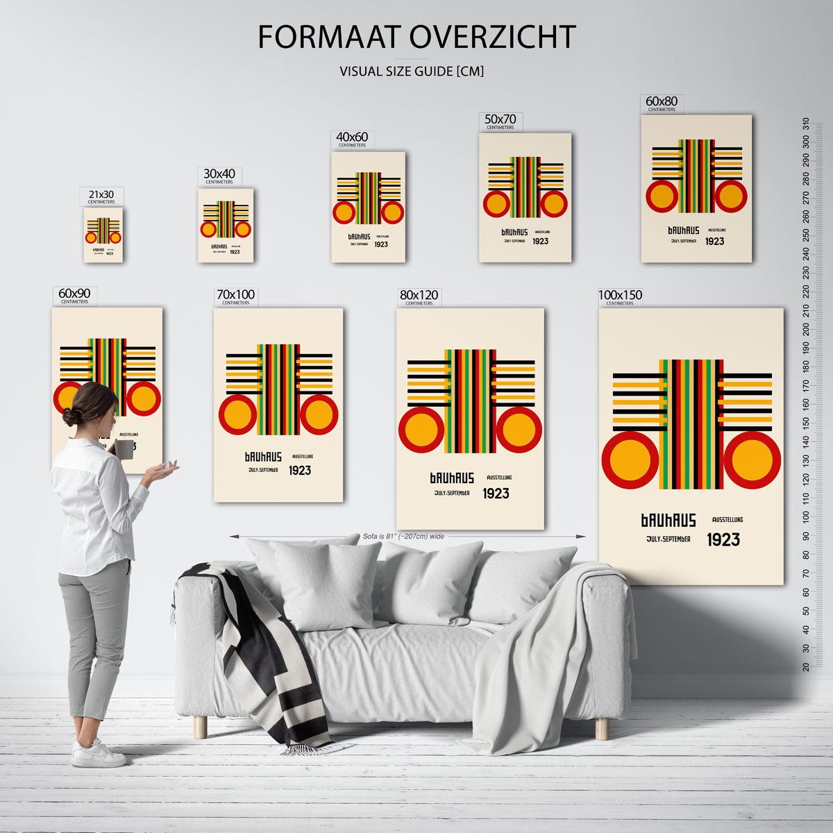 Vorm en kleur – geometrische poster in Bauhaus-stijl van WallArtistic