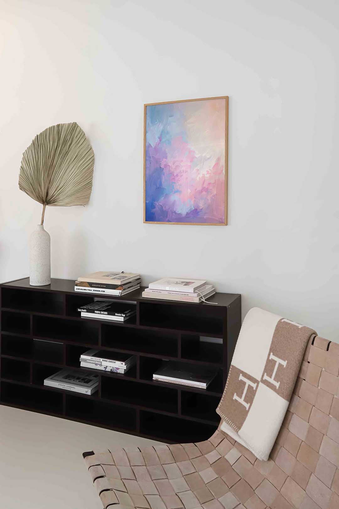 Pastelkleuren abstracte – staande kleurrijke abstracte wanddecoratie van WallArtistic