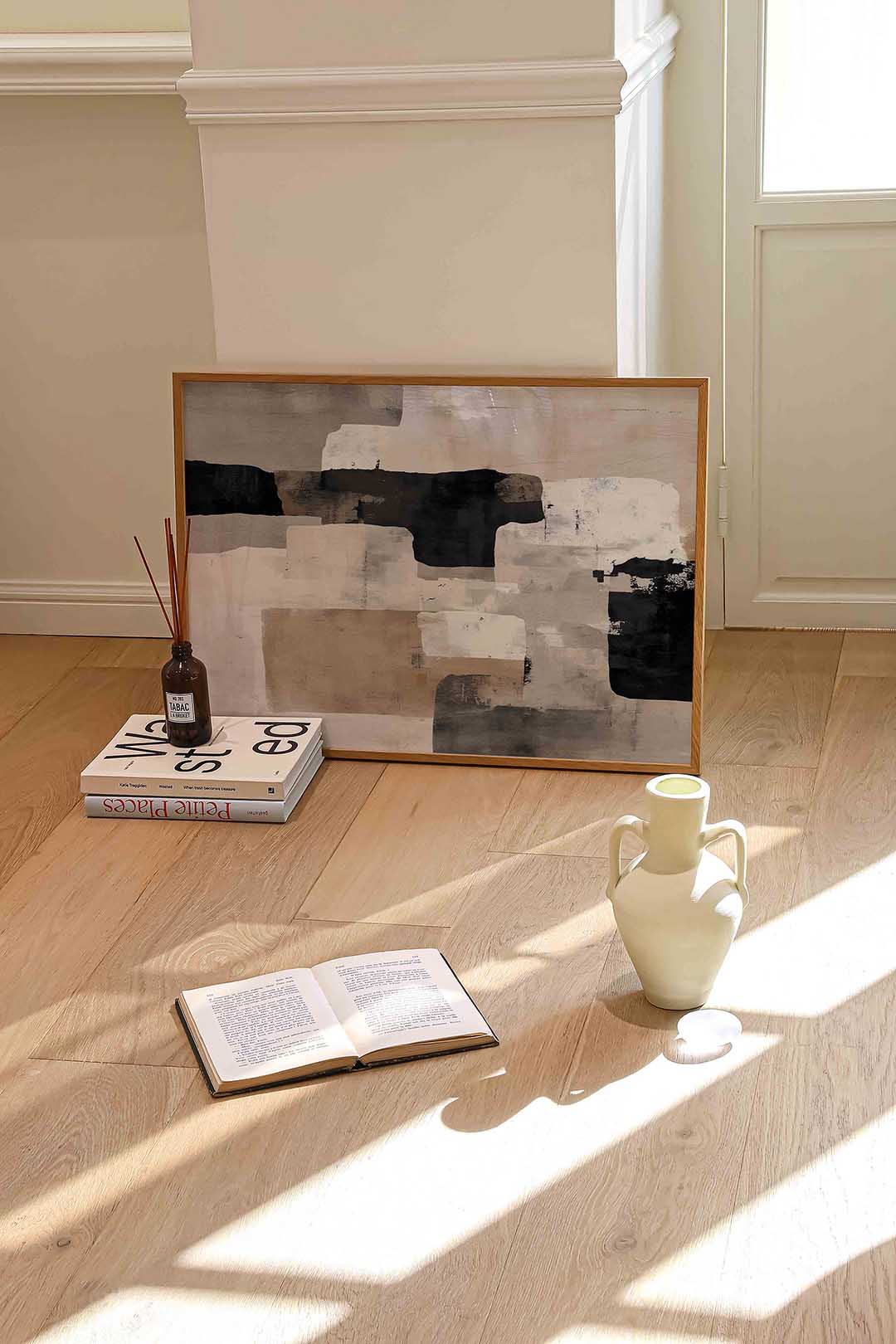 Abstracte vormen – liggende abstracte wanddecoratie van WallArtistic