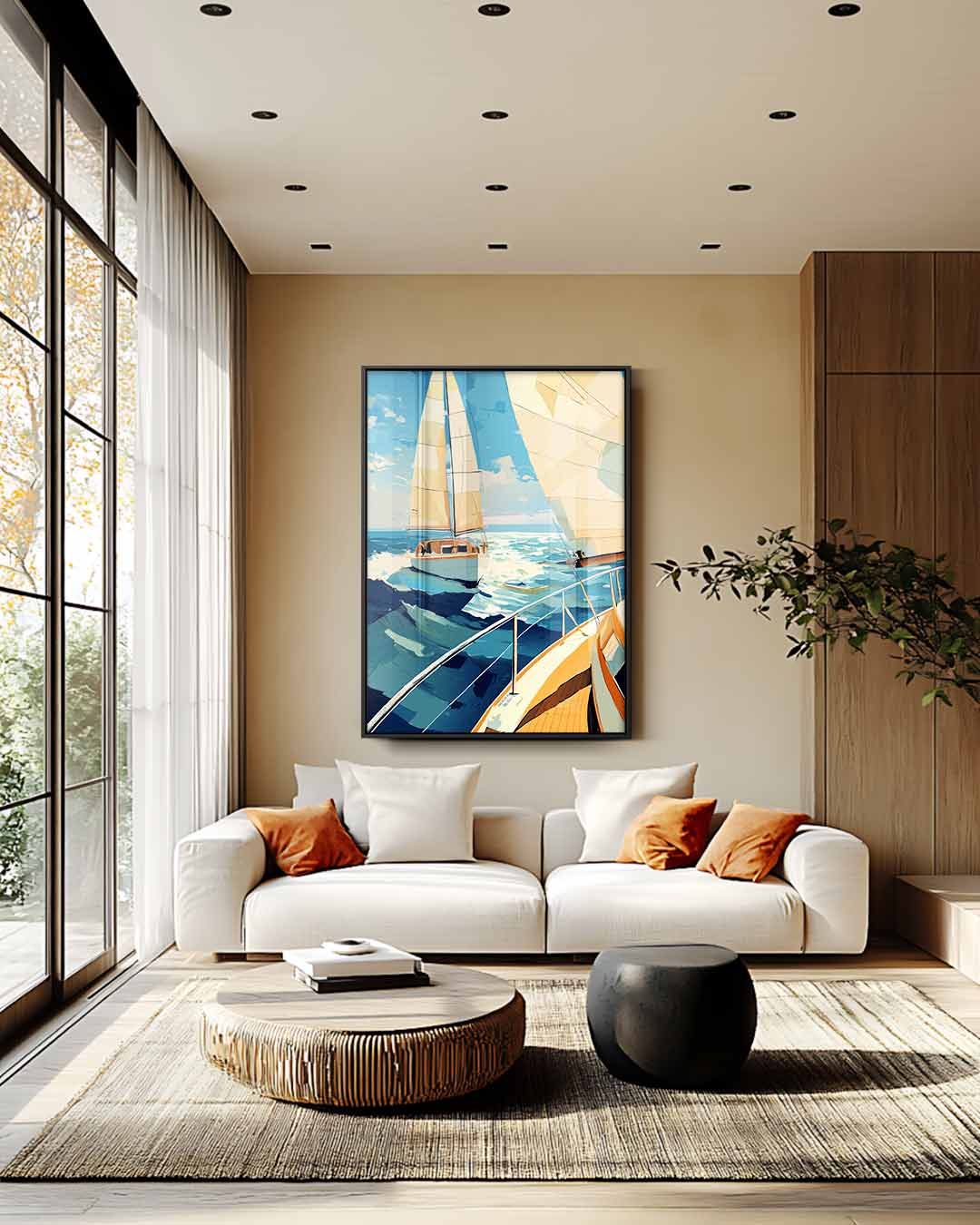 Zeilavontuur op Zee – plexiglas wanddecoratie in portret formaat
