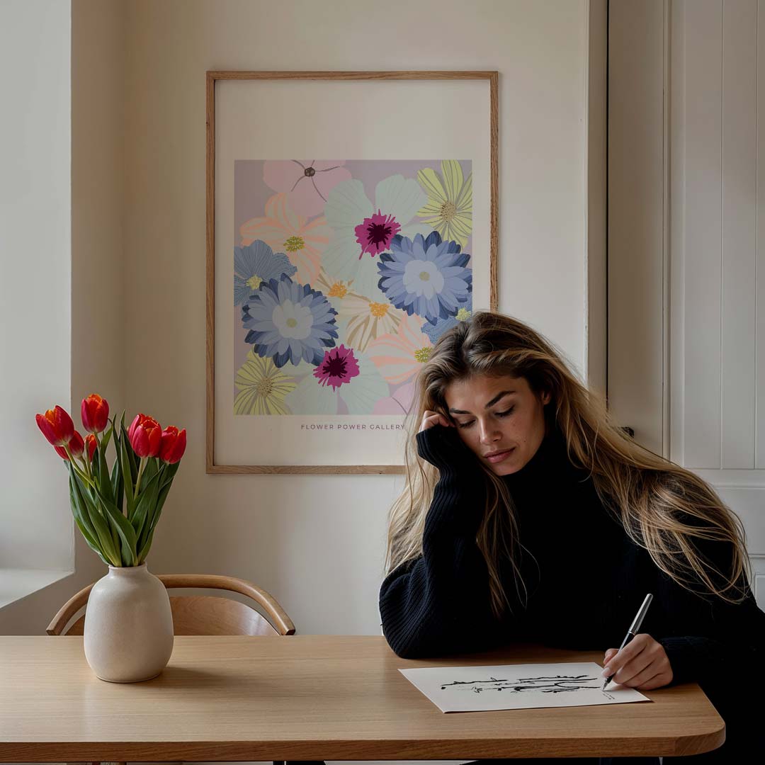 Bloemenpracht – staande muurposter met tekst en typografie