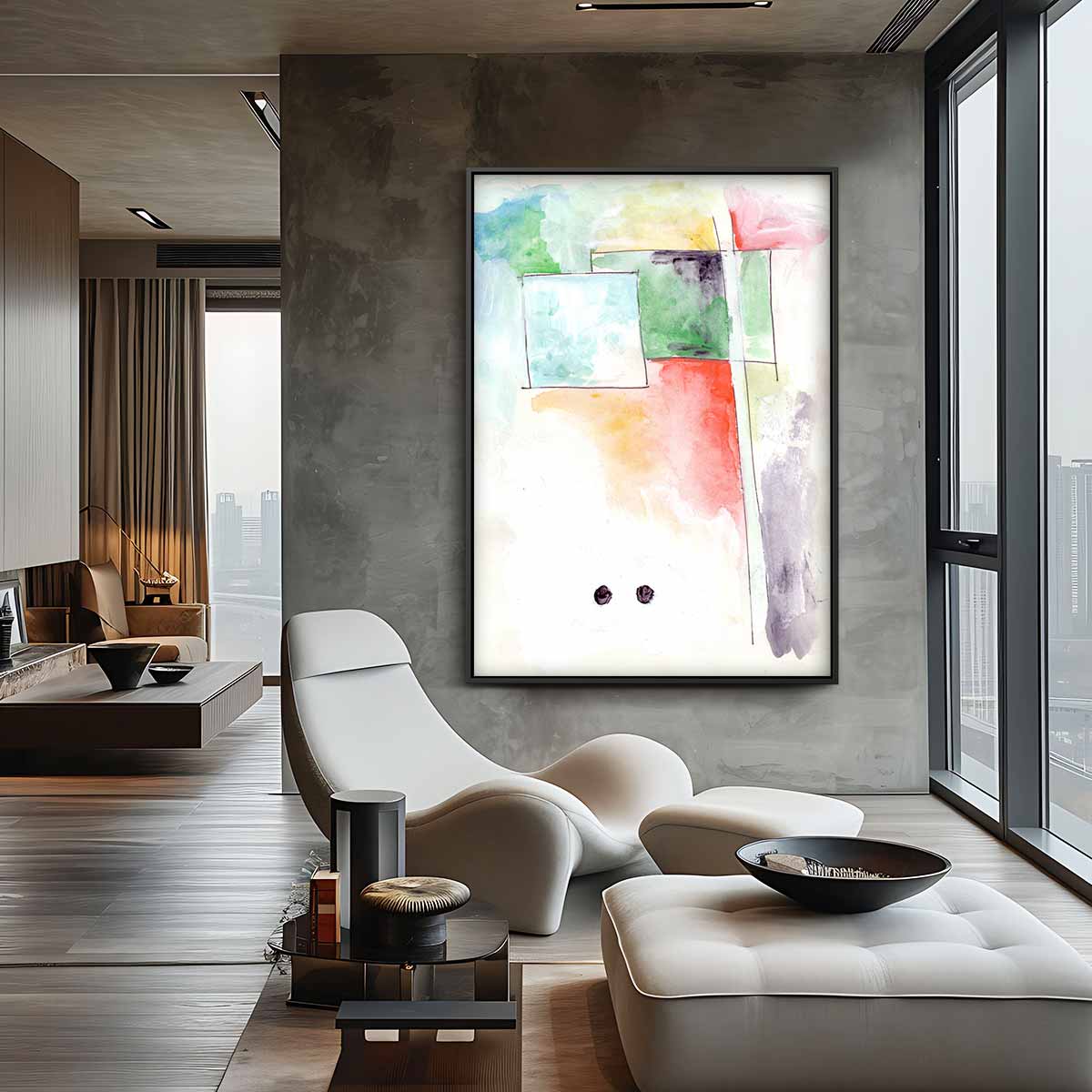 Abstracte Kleurenexplosie – dibond wanddecoratie in staand formaat