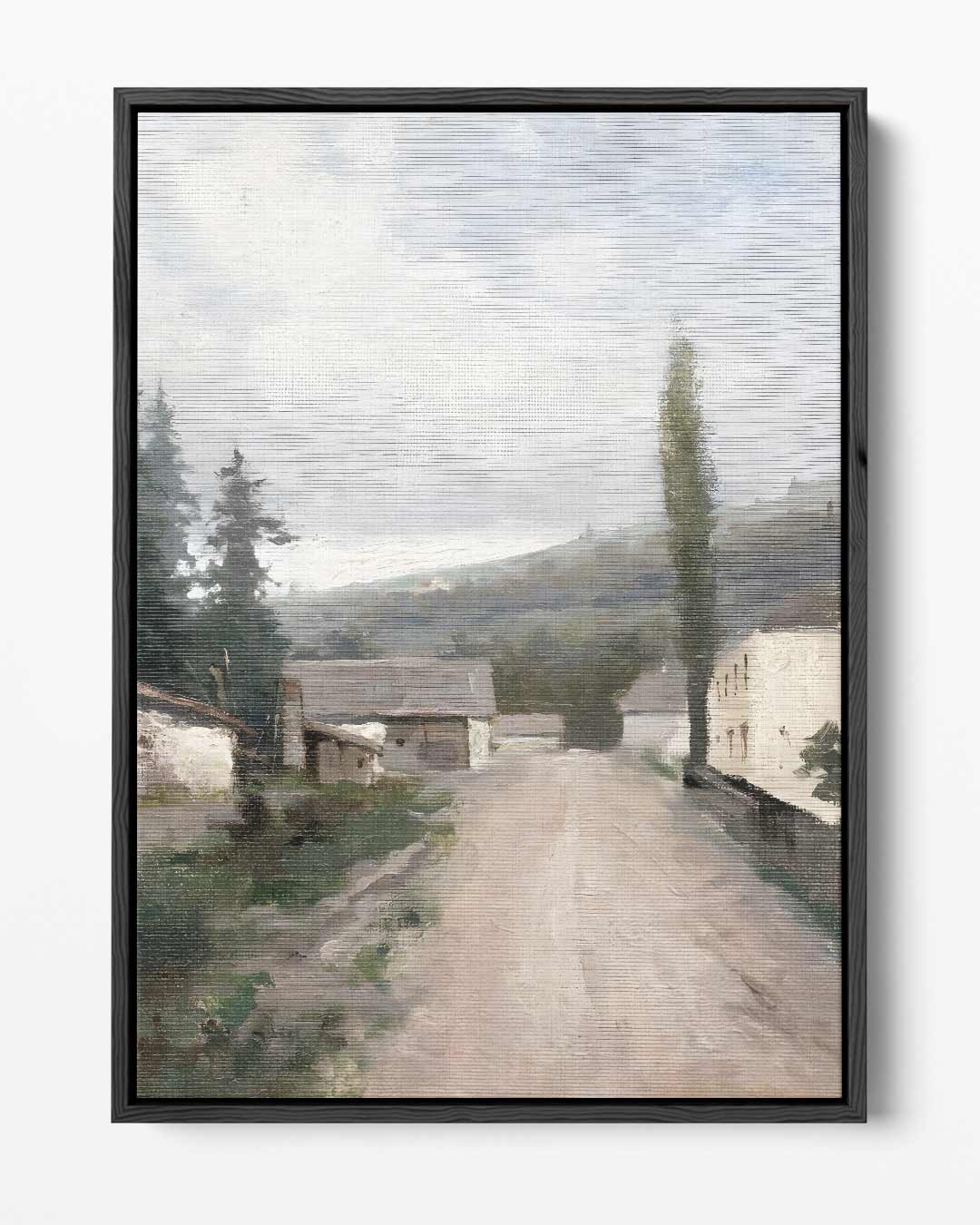 Rustiek Dorpstafereel in de Bergen – portret kunstwerk als wanddecoratie