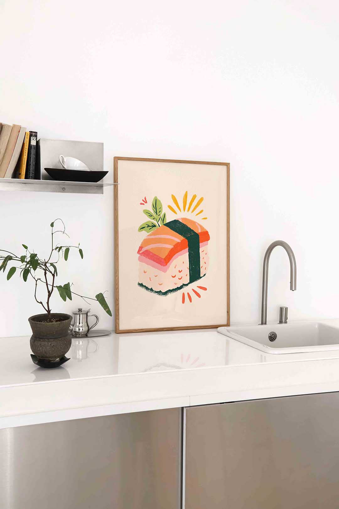 Sushi illustratie – staande keuken wanddecoratie van WallArtistic