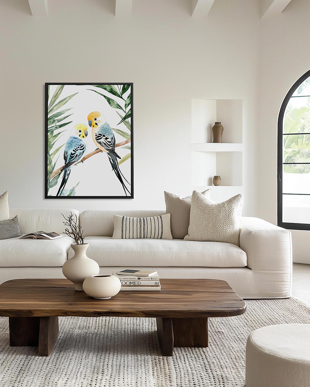 Vogels en bladeren – staand wanddecoratie kunstwerk