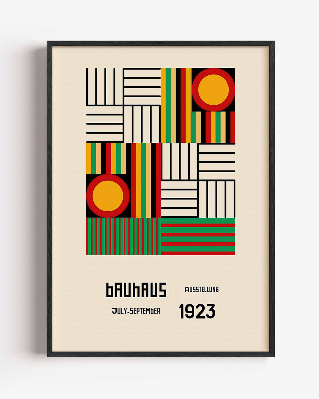 Vorm en kleur – staande Bauhaus poster als wanddecoratie