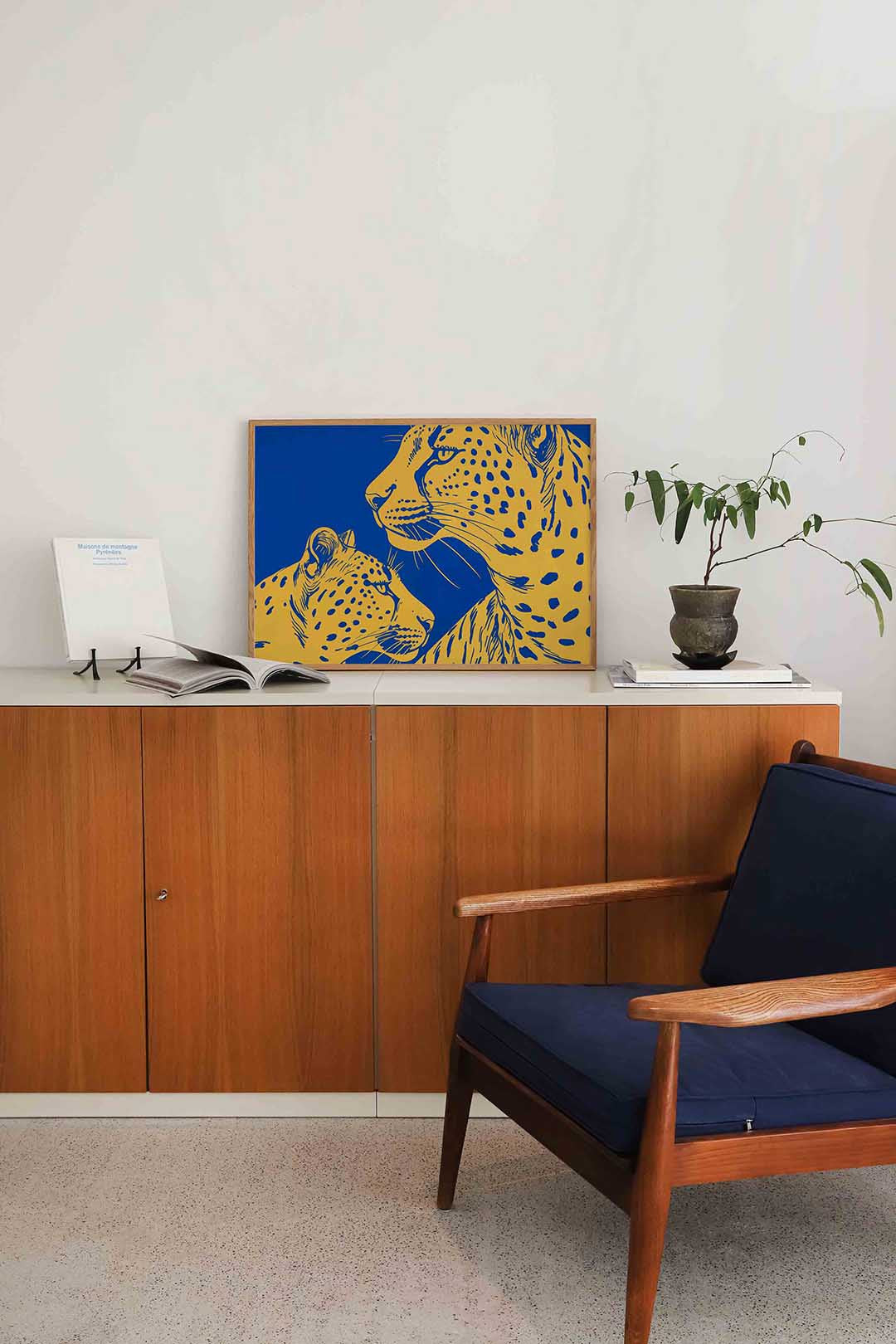 Twee luipaarden – liggende dieren wanddecoratie van WallArtistic