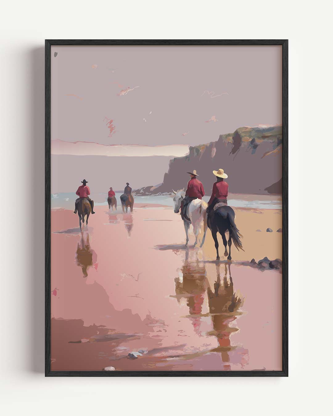 Cowboys op het Strand – paas portret poster als wanddecoratie