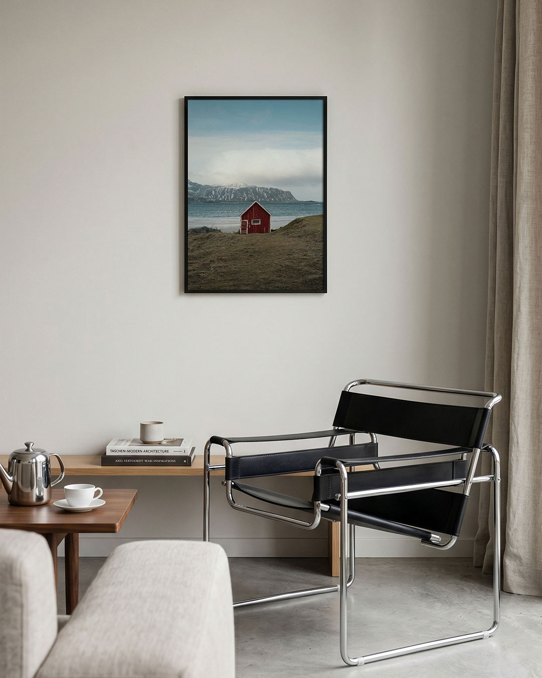 Abstracte poster – tweede productweergave – een abstracte poster met donkere tinten en een rustige visuele opbouw.