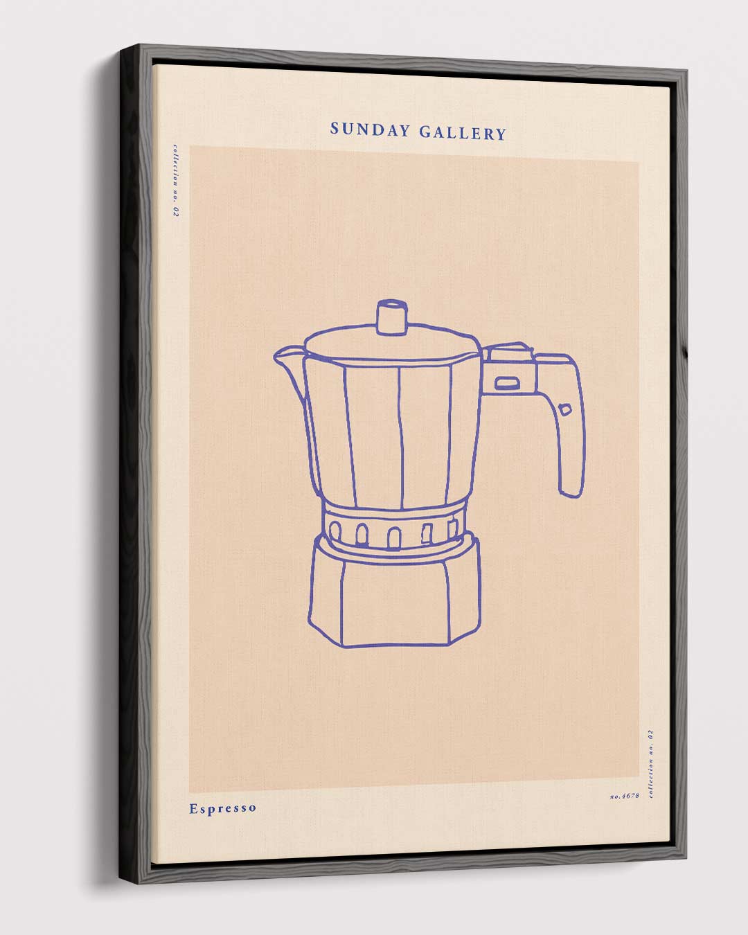 Stijlvolle Espresso Illustratie – canvas wanddecoratie in portret formaat