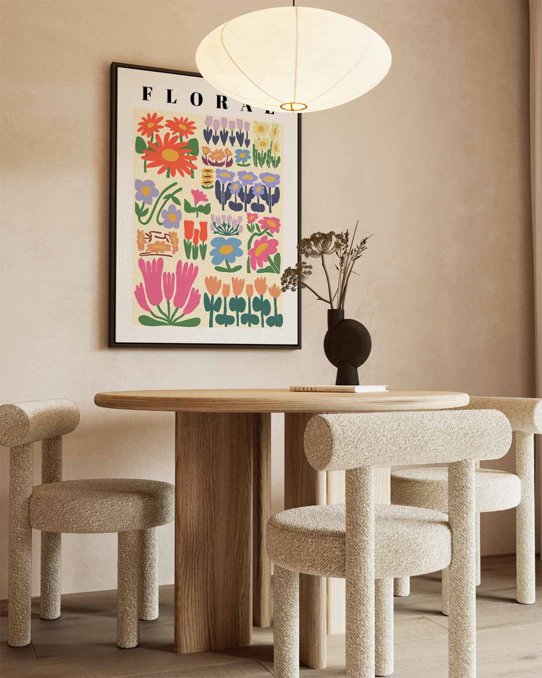 Bloemenpracht Poster – staande wandkunst voor woonkamer of interieur