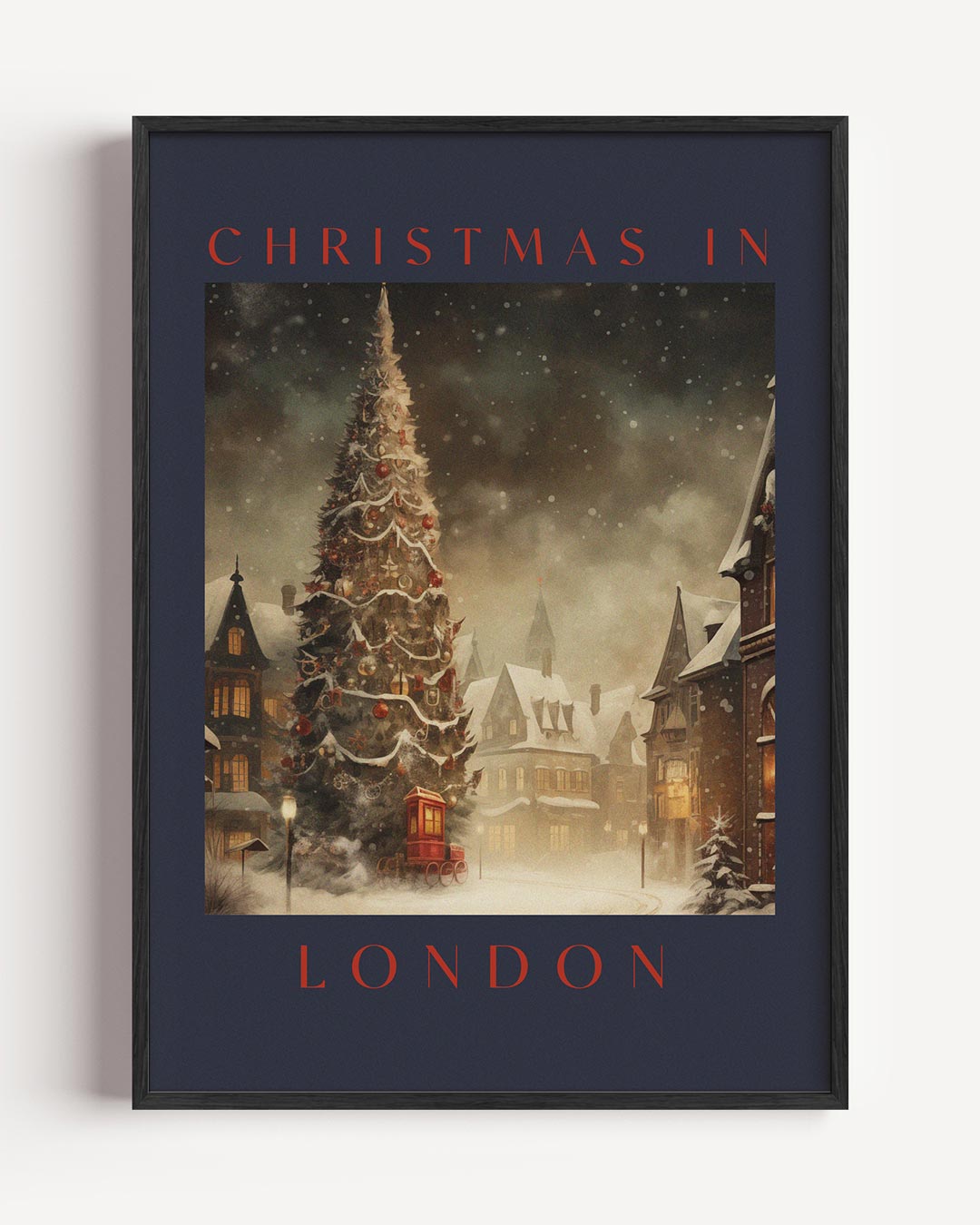 Christmas in London – kerst portret poster als wanddecoratie