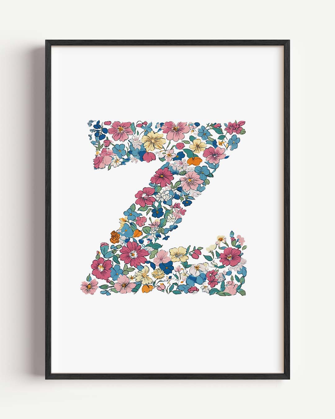 Bloemenpracht Letter Z – kids portret poster als wanddecoratie