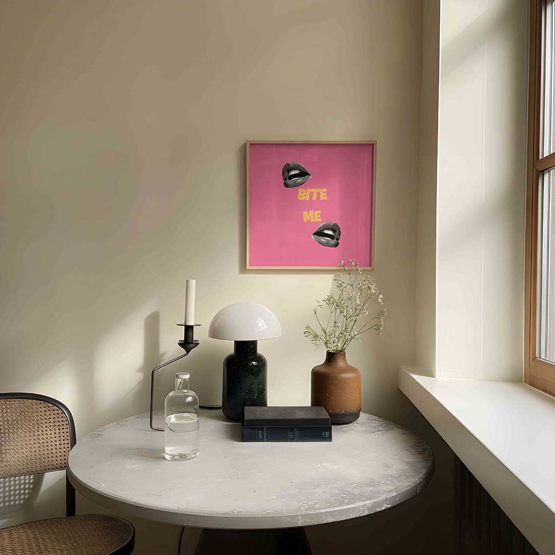 Bite me – Pop Art wandkunst als vierkante poster
