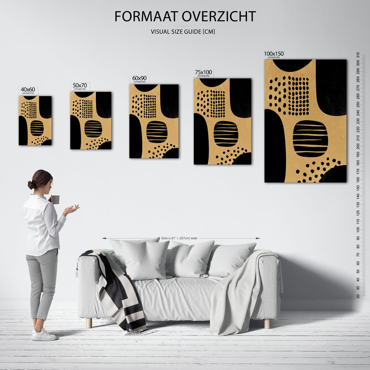 Organische vormen – staande wanddecoratie van WallArtistic