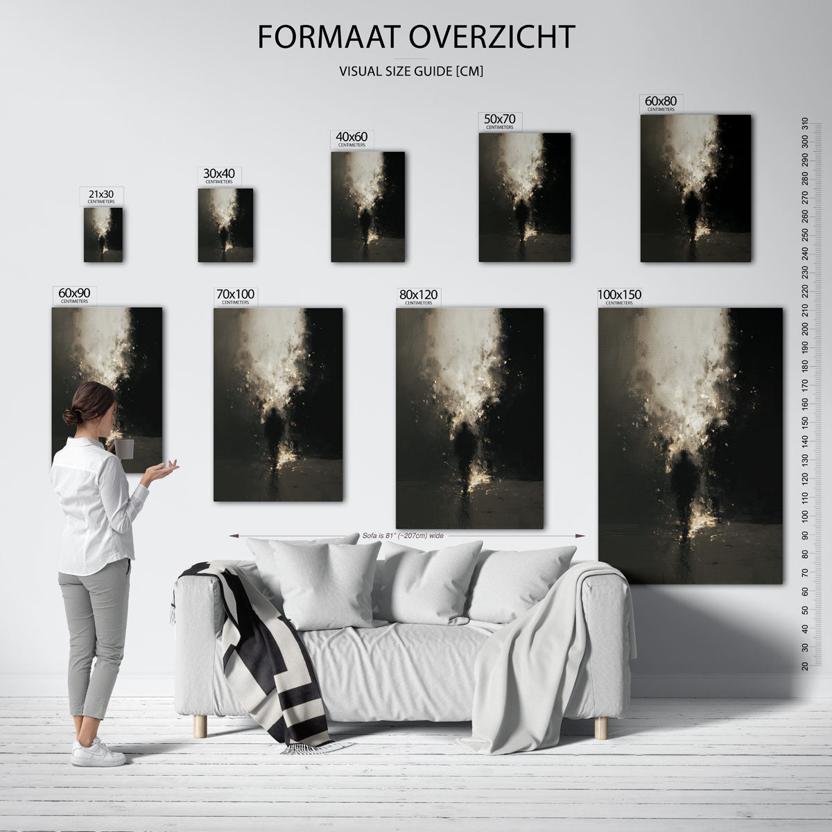 Mysterieuze figuur – staande muurposter met abstracte vormen