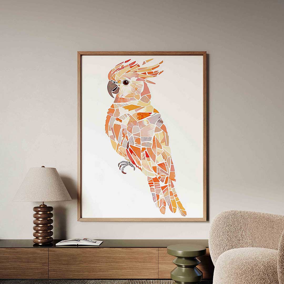 Papegaai mozaïek – dieren poster in staand formaat