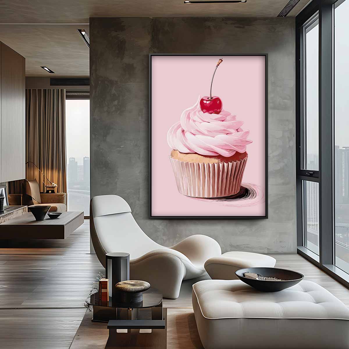 Cupcake Liefde – plexiglas kunstwerk als wanddecoratie