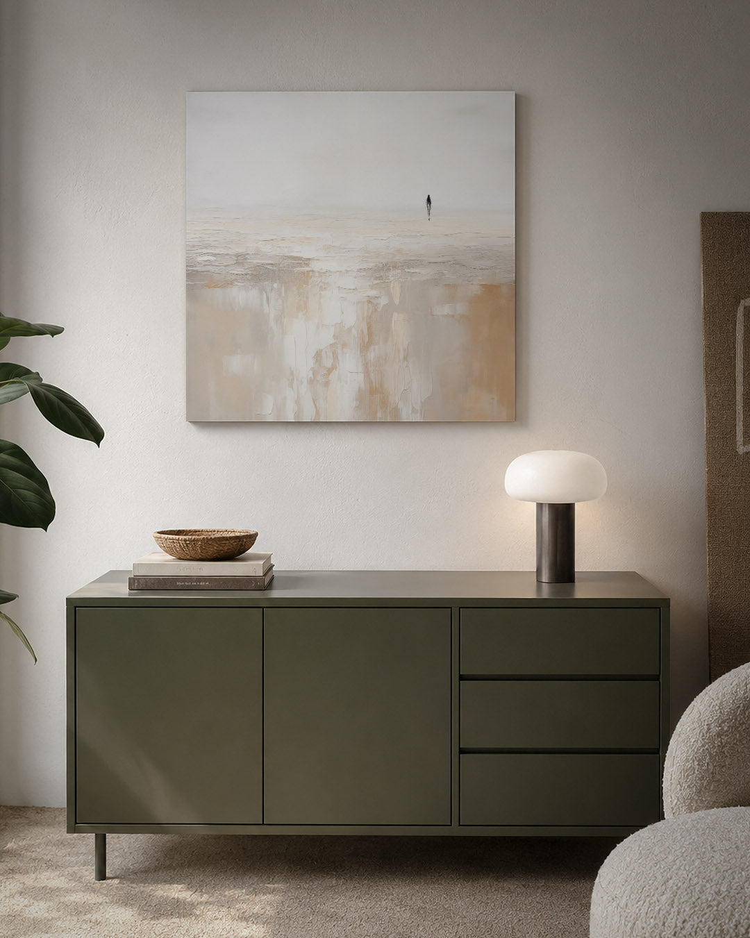 Abstract kunstwerk – detailweergave – een abstract kunstwerk met donkere tinten en een rustige visuele opbouw.