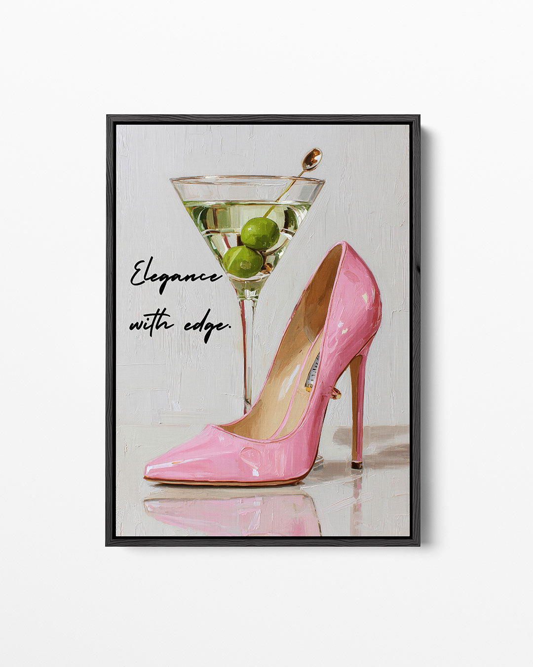 Schoen en cocktail – staand wanddecoratie kunstwerk