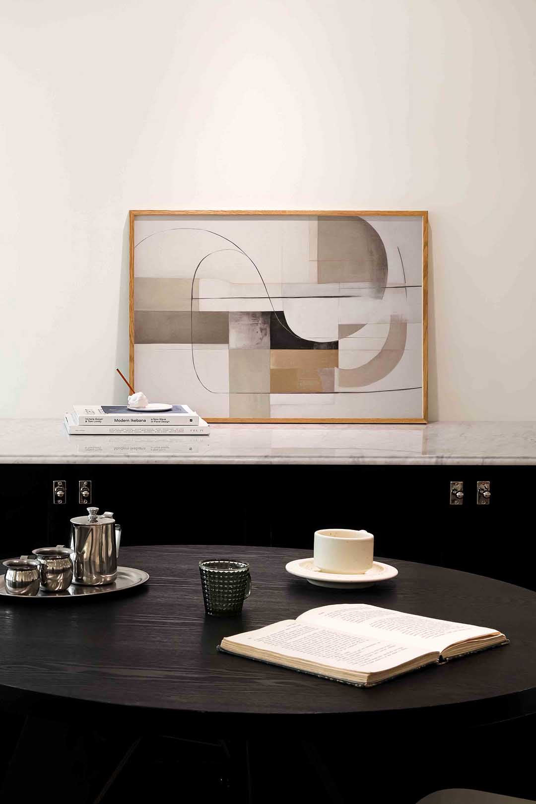 Abstracte vormen – abstracte poster in liggend formaat