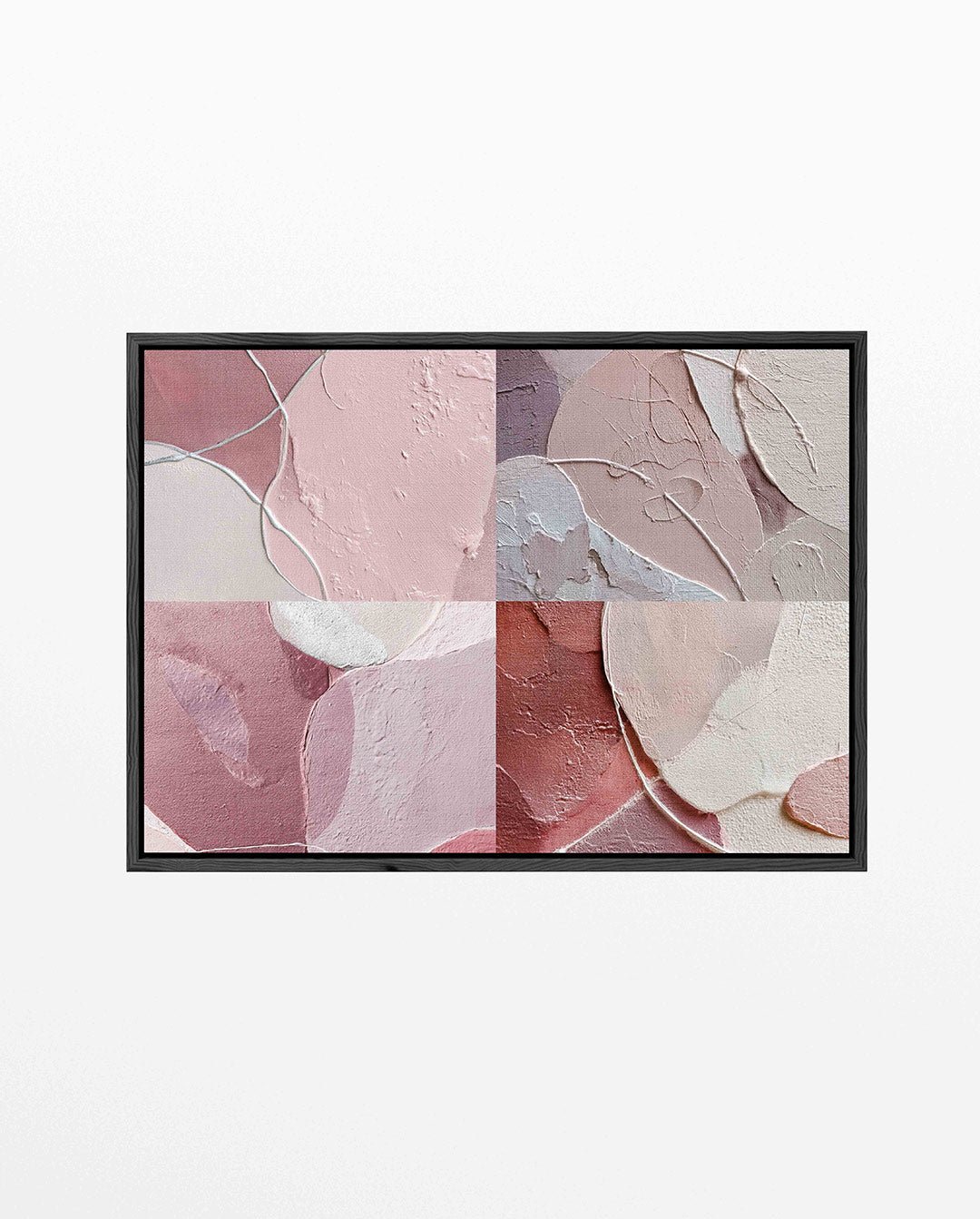 Zachte roze texturen – liggend abstract kunstwerk